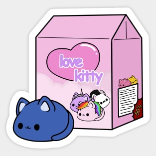 love kitty-blue cat doll Sticker